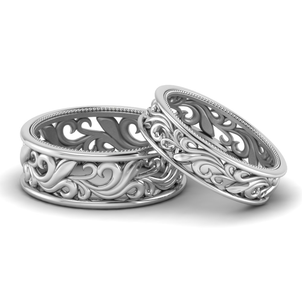 filigree wedding-bands-his-and-hers-in-FD9302B-NL-WG
